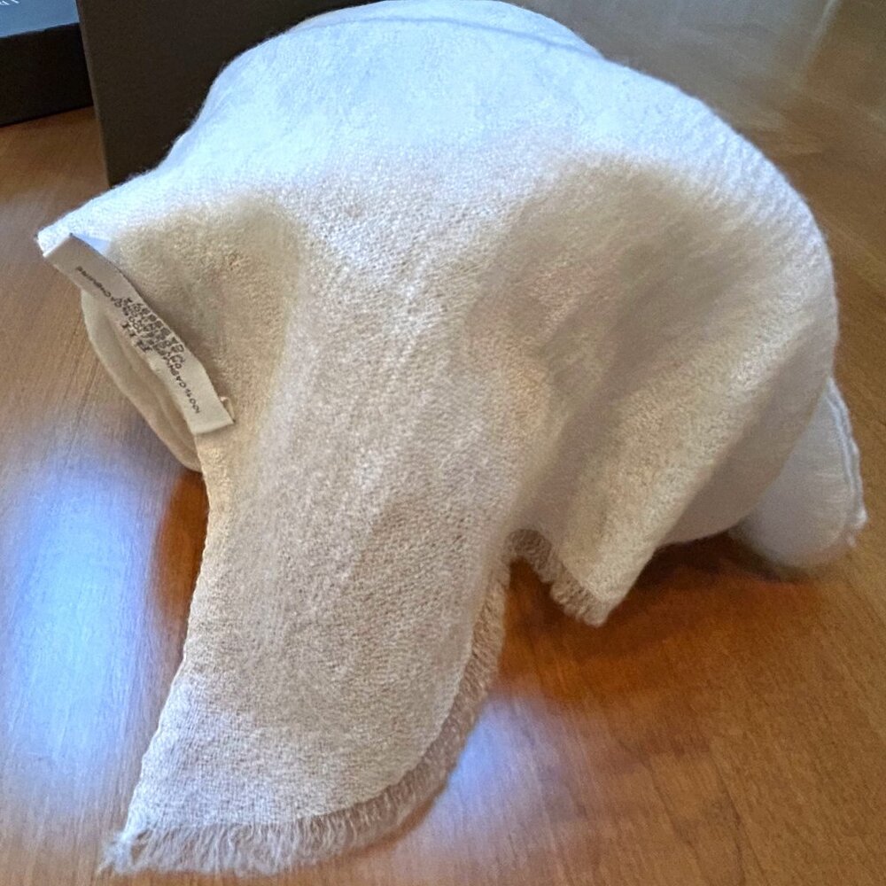 Restoration Hardware NIB 100% Cashmere Gauzy Scarf White